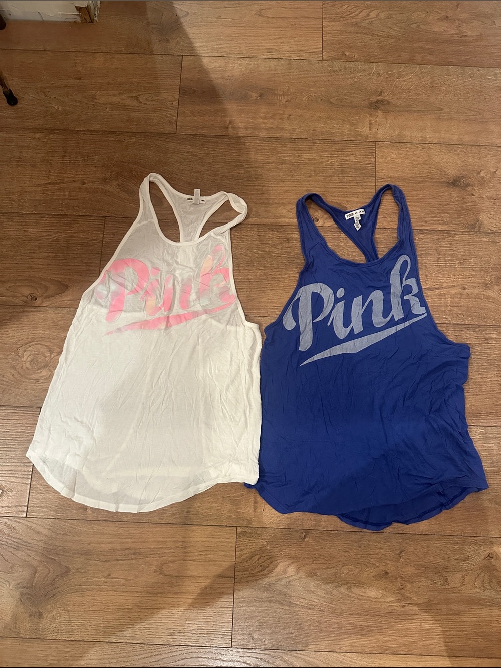 PINK Victoria's Secret Blue Racerback Tank -2 tank tops